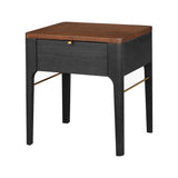 Anello End Table FURNITURE - end table Surya BlackMetallic - Brass