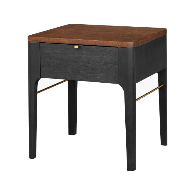 Anello End Table FURNITURE - end table Surya BlackMetallic - Brass