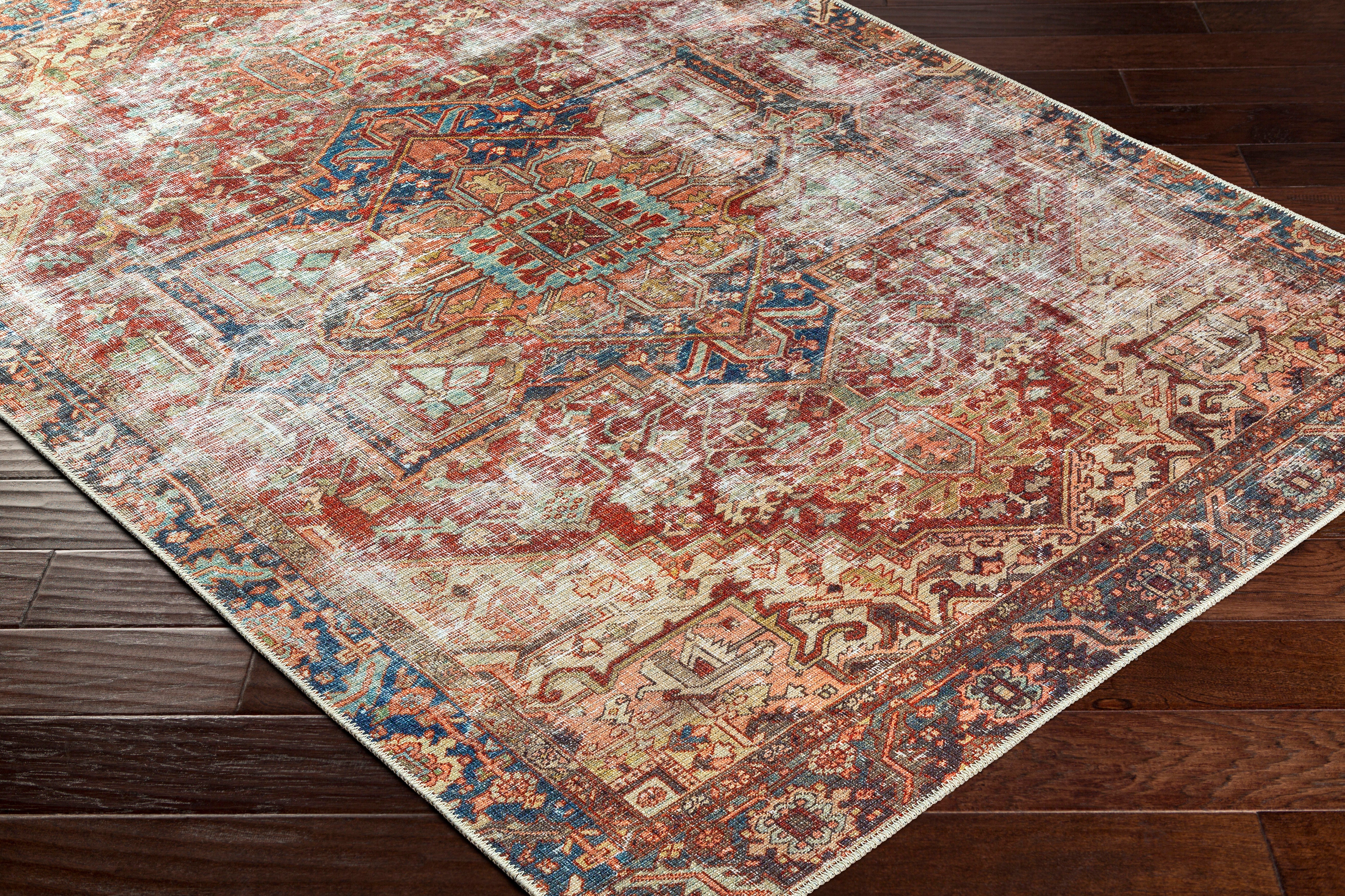 Aria Brick / Midnight Washable Rug RUGS - synthetic Surya