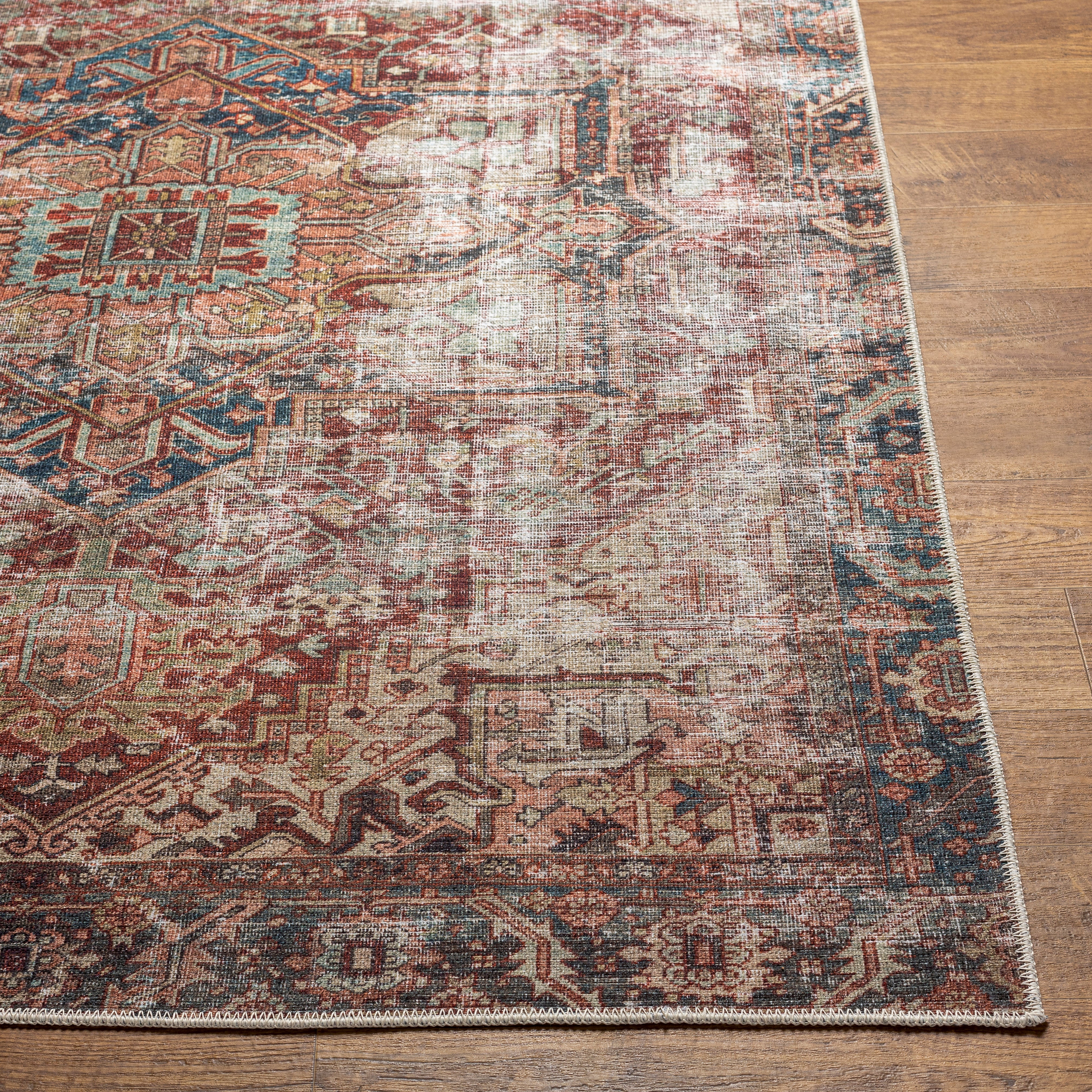 Aria Brick / Midnight Washable Rug RUGS - synthetic Surya