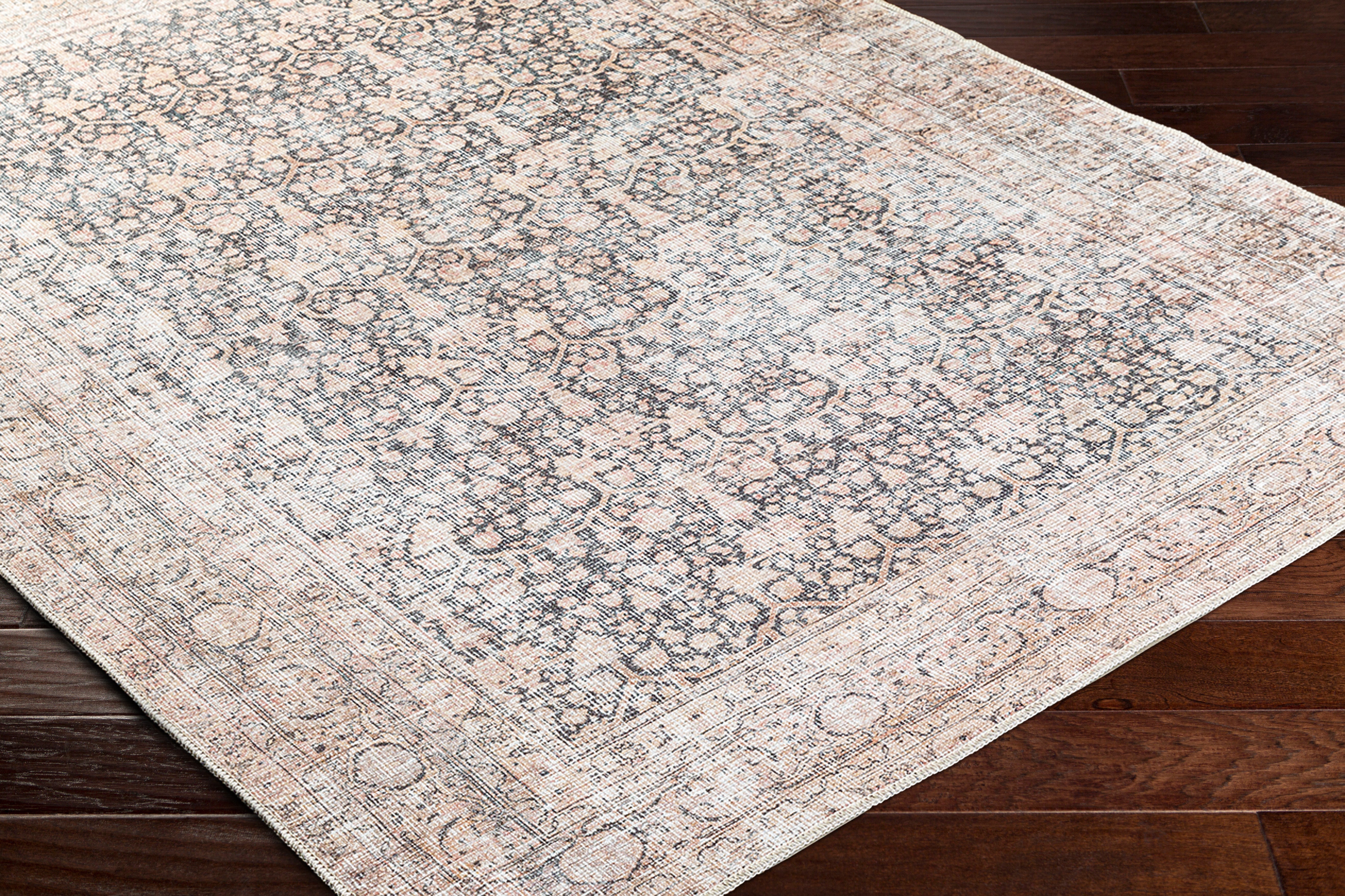 Aria Navy / Blush Washable Rug RUGS - synthetic Surya