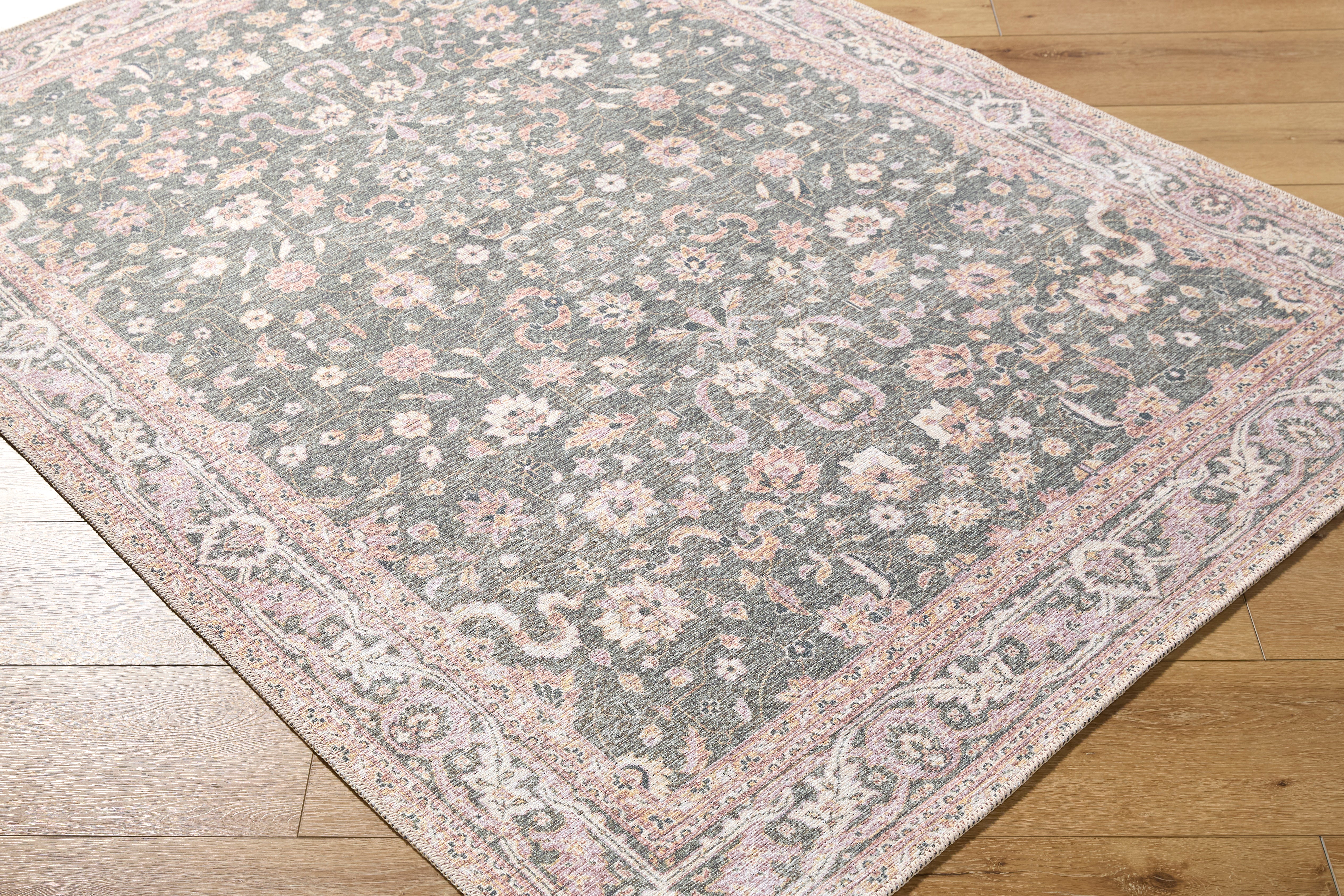 Aria Olive / Blush Washable Rug RUGS - synthetic Surya