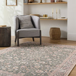 Aria Olive / Blush Washable Rug RUGS - synthetic Surya