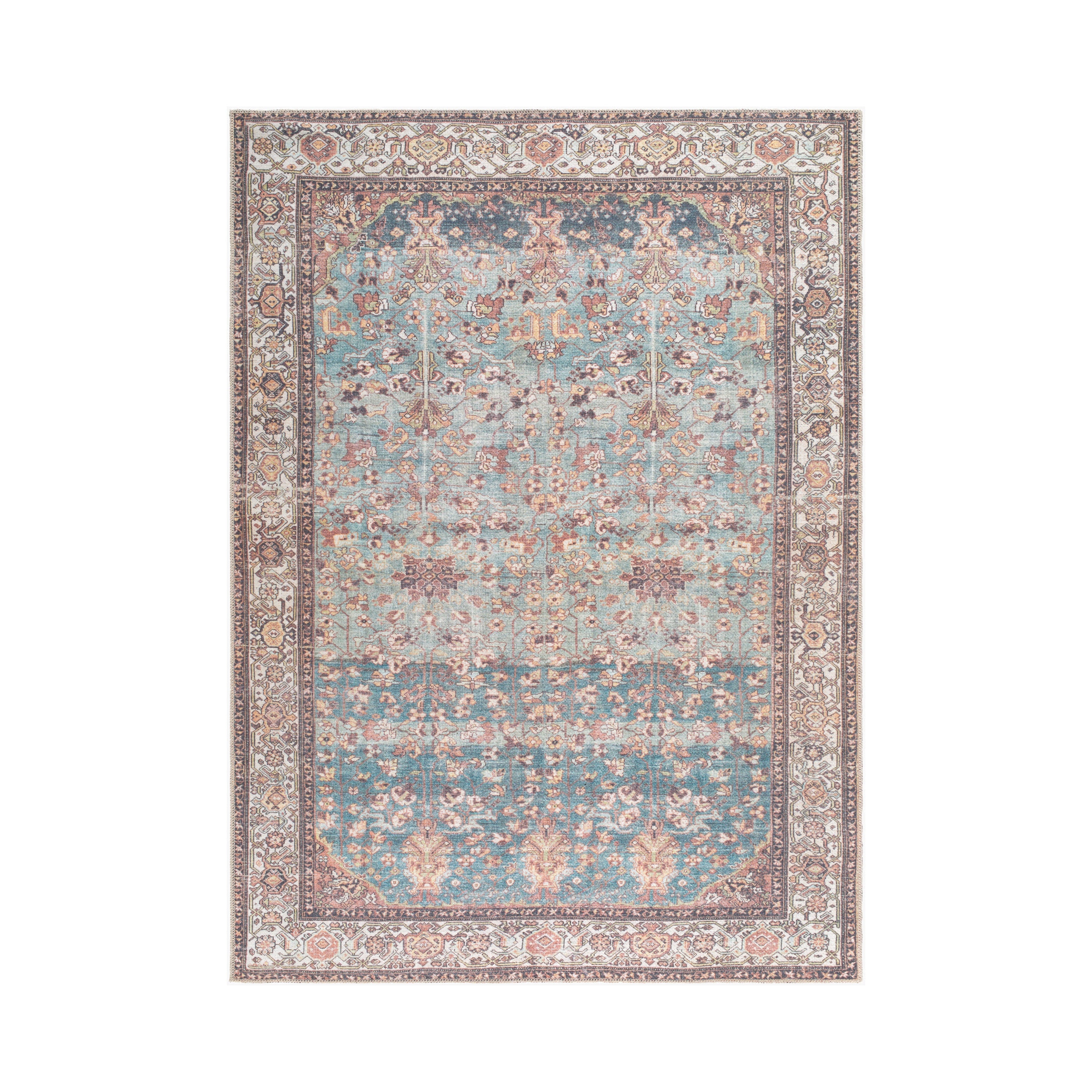 Aria Ocean / Clay Washable Rug RUGS - synthetic Surya