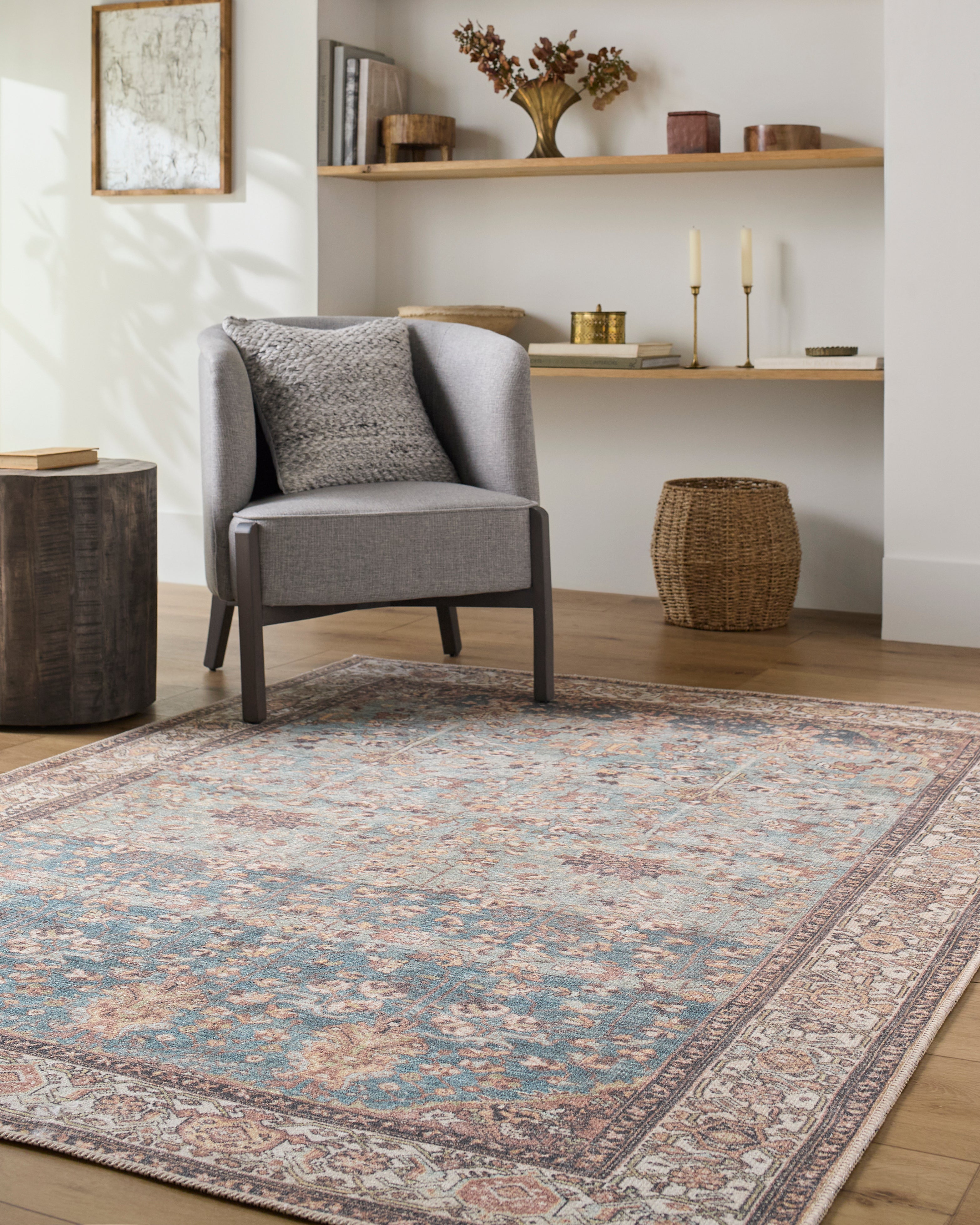 Aria Ocean / Clay Washable Rug RUGS - synthetic Surya