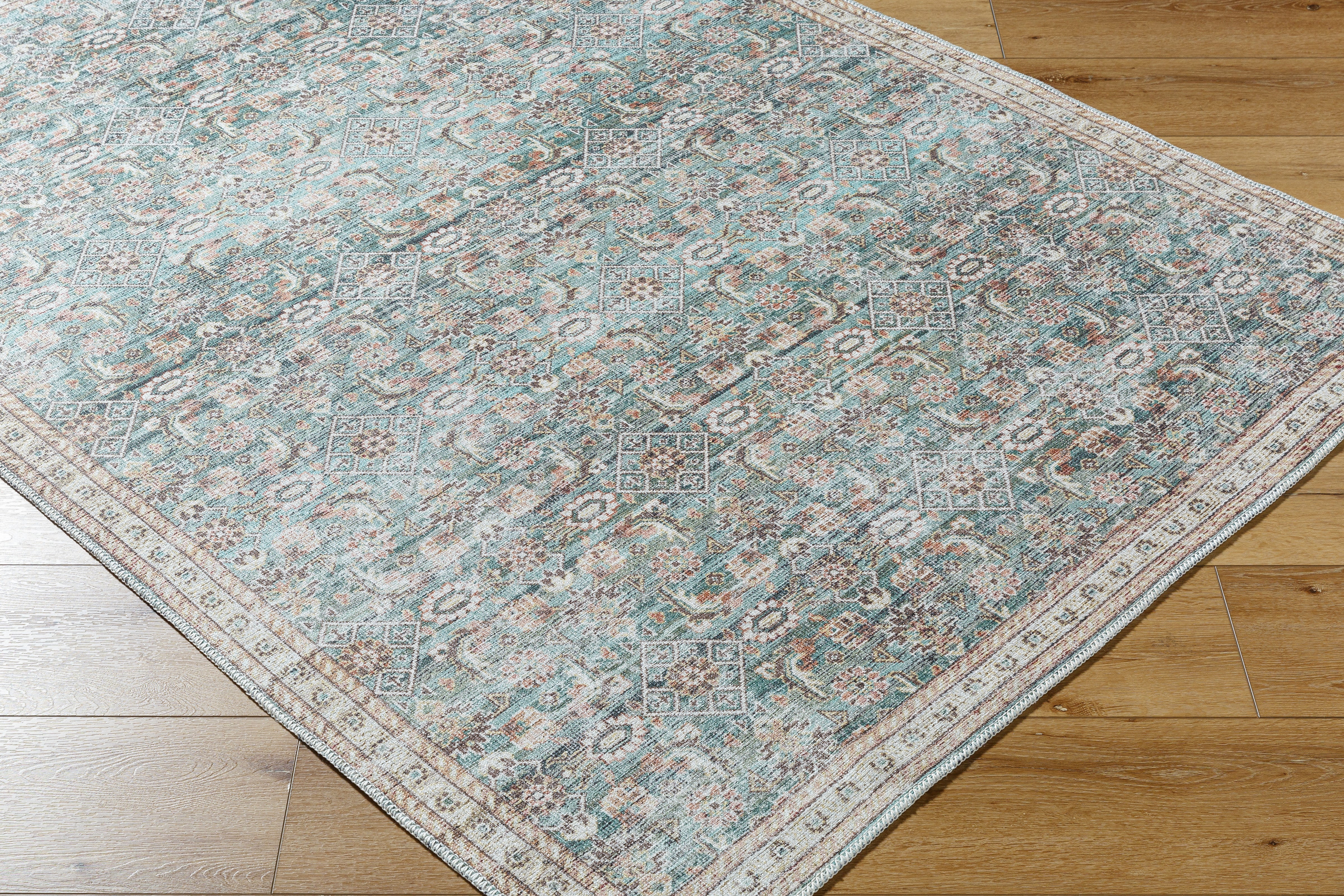 Aria Jade / Natural Washable Rug RUGS - synthetic Surya
