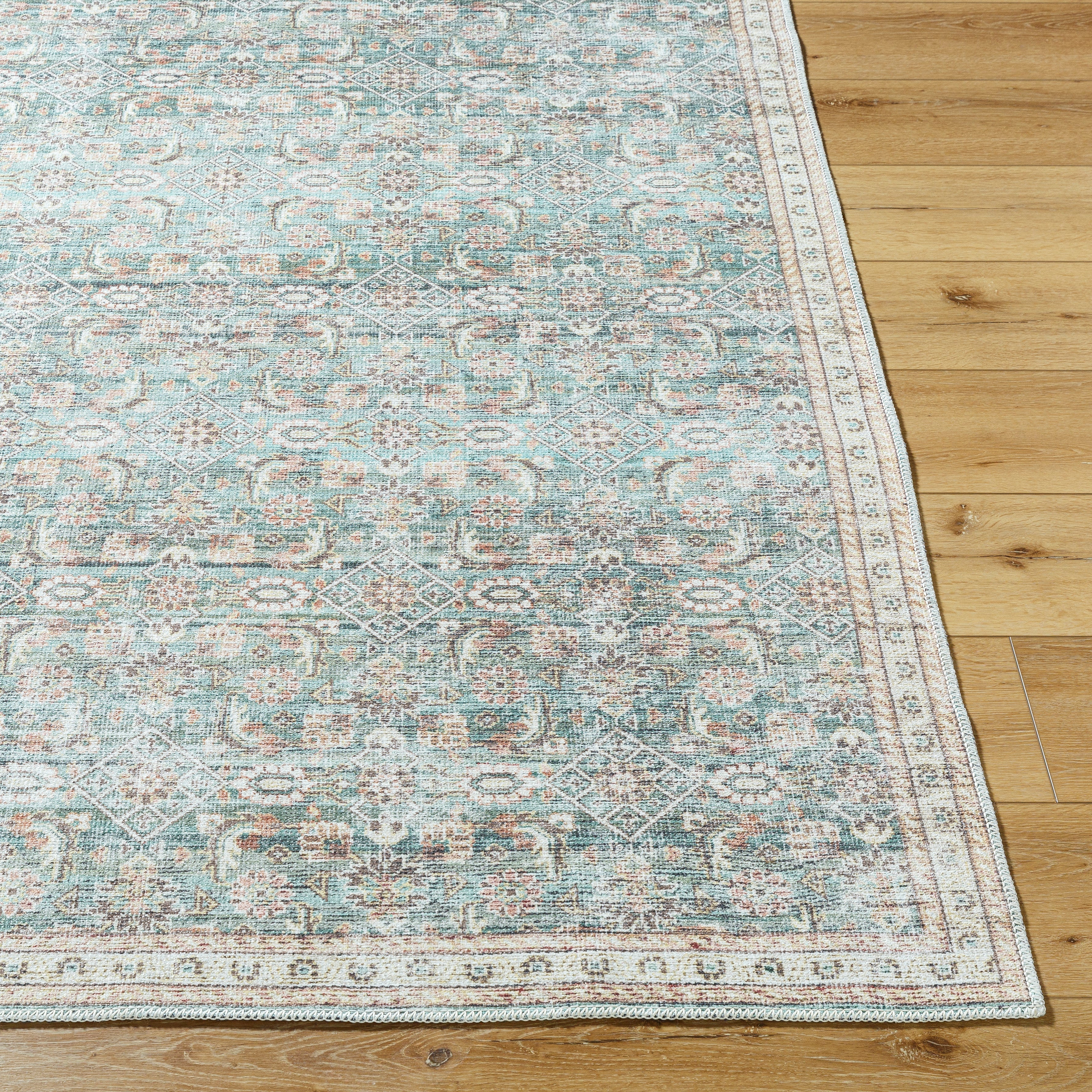 Aria Jade / Natural Washable Rug RUGS - synthetic Surya