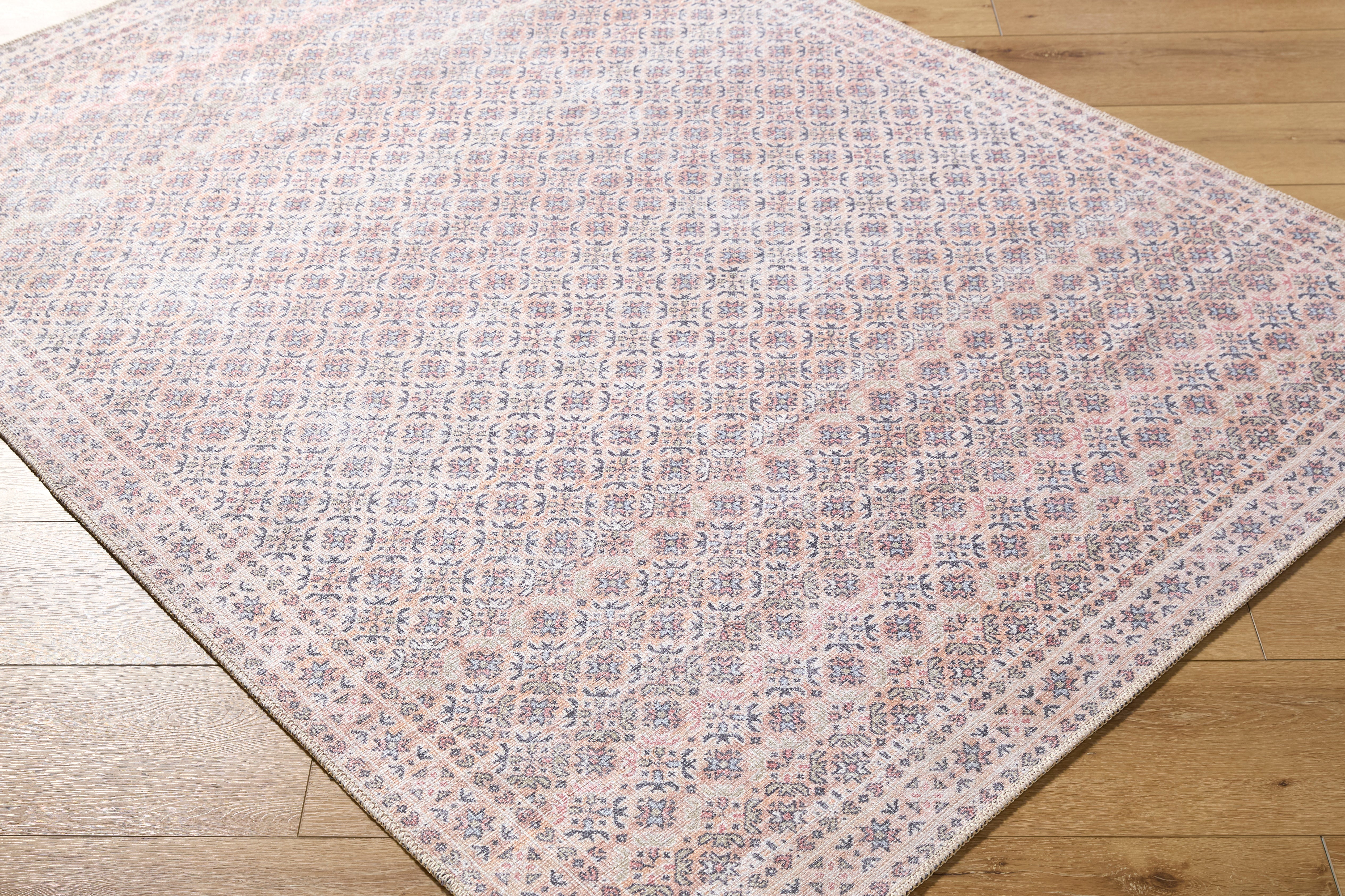 Aria Blush / Mocha Washable Rug RUGS - synthetic Surya