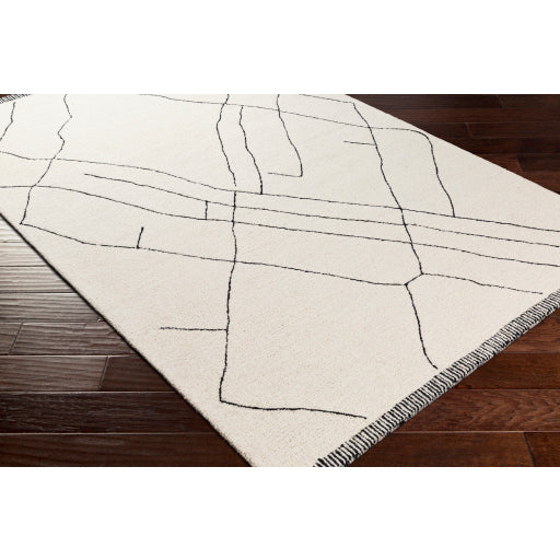 Arkell Cream/Black Rug 0-RUGS - wool Surya