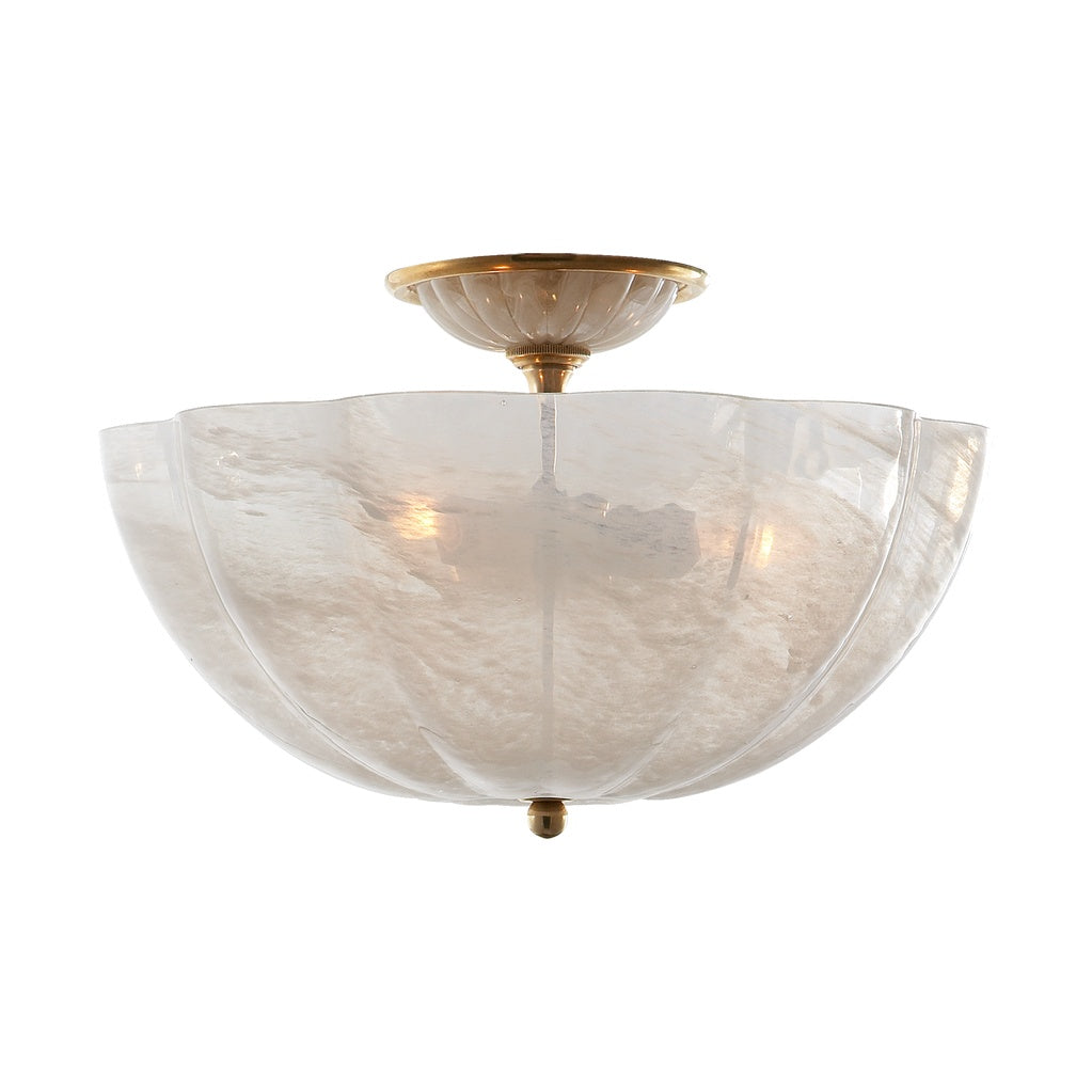 Rosehill Semi-Flush Visual Comfort Hand-Rubbed Antique Brass
