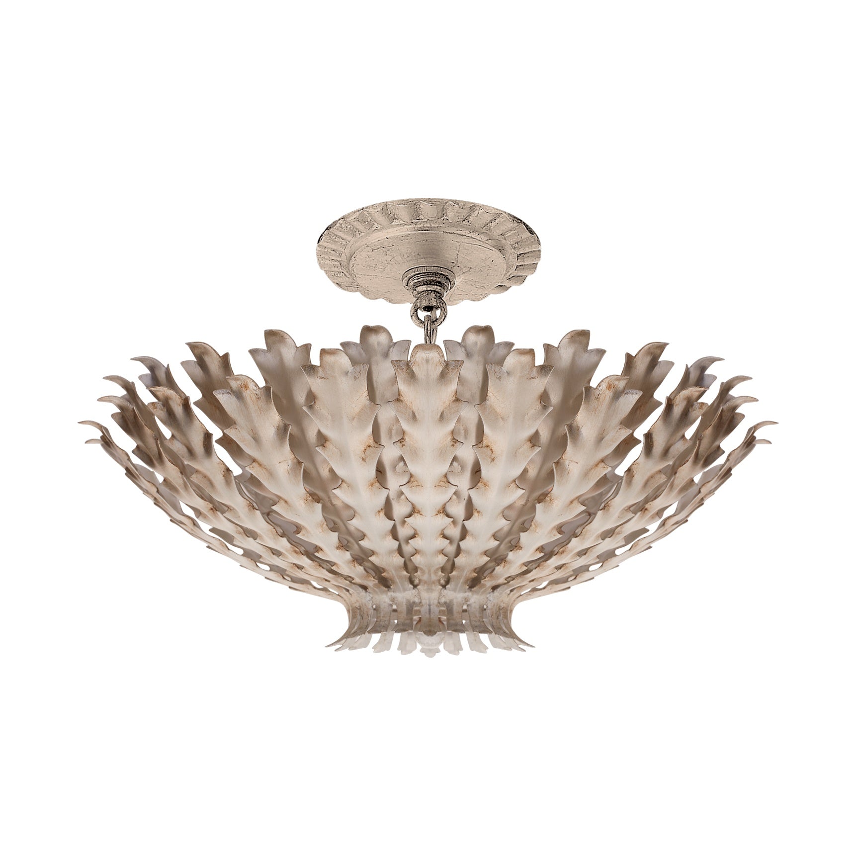 Hampton Mini Chandelier LIGHTING - chandelier Visual Comfort - Signature Burnished Silver Leaf