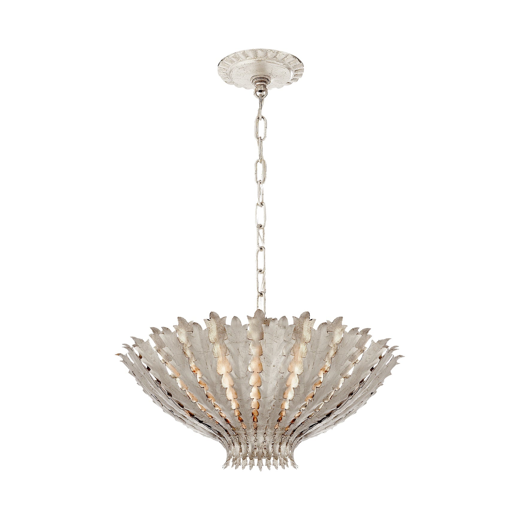 Hampton Small Chandelier LIGHTING - chandelier Visual Comfort - Signature Burnished Silver Leaf