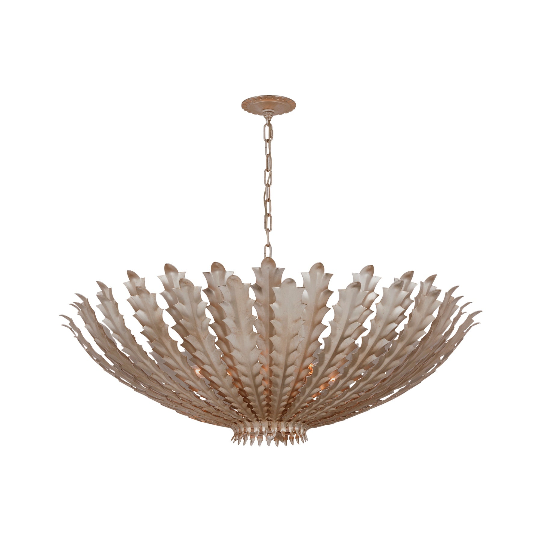 Hampton Large Chandelier LIGHTING - chandelier Visual Comfort - Signature Burnished Silver Leaf