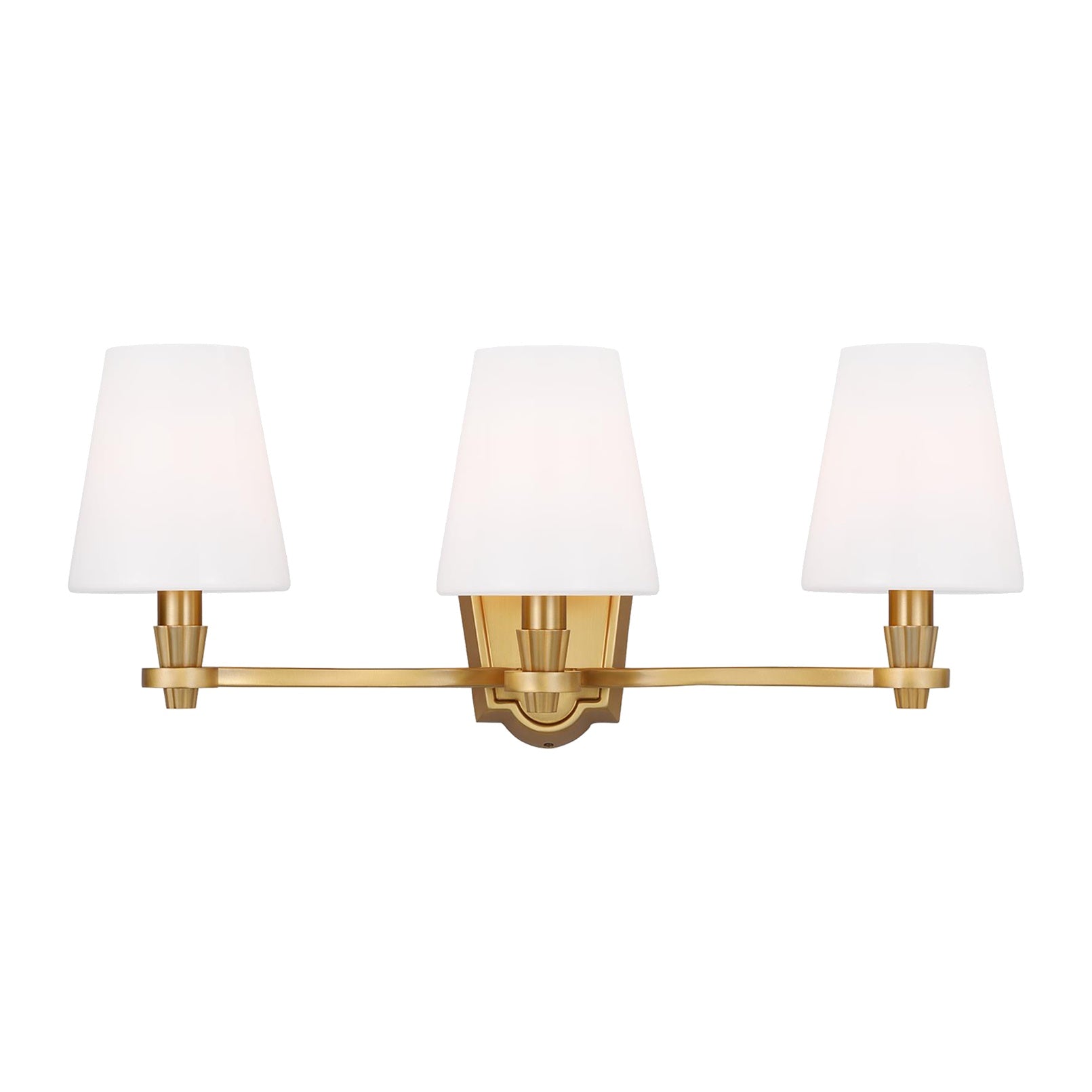 Paisley Three Light Vanity LIGHTING - vanity Visual Comfort - Studio Burnished Brass
