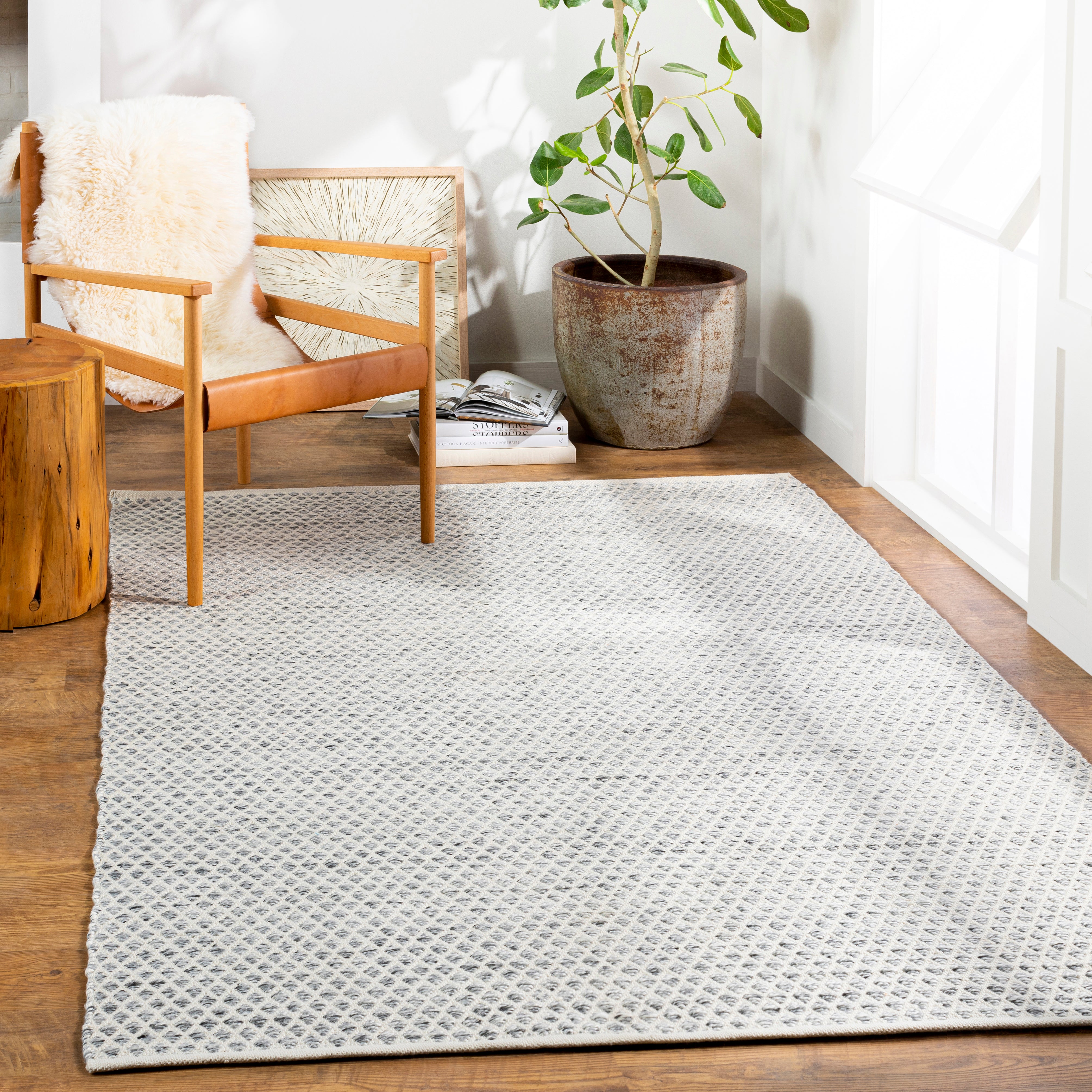 Aurelia Diamond Slate Rug RUGS - synthetic Surya