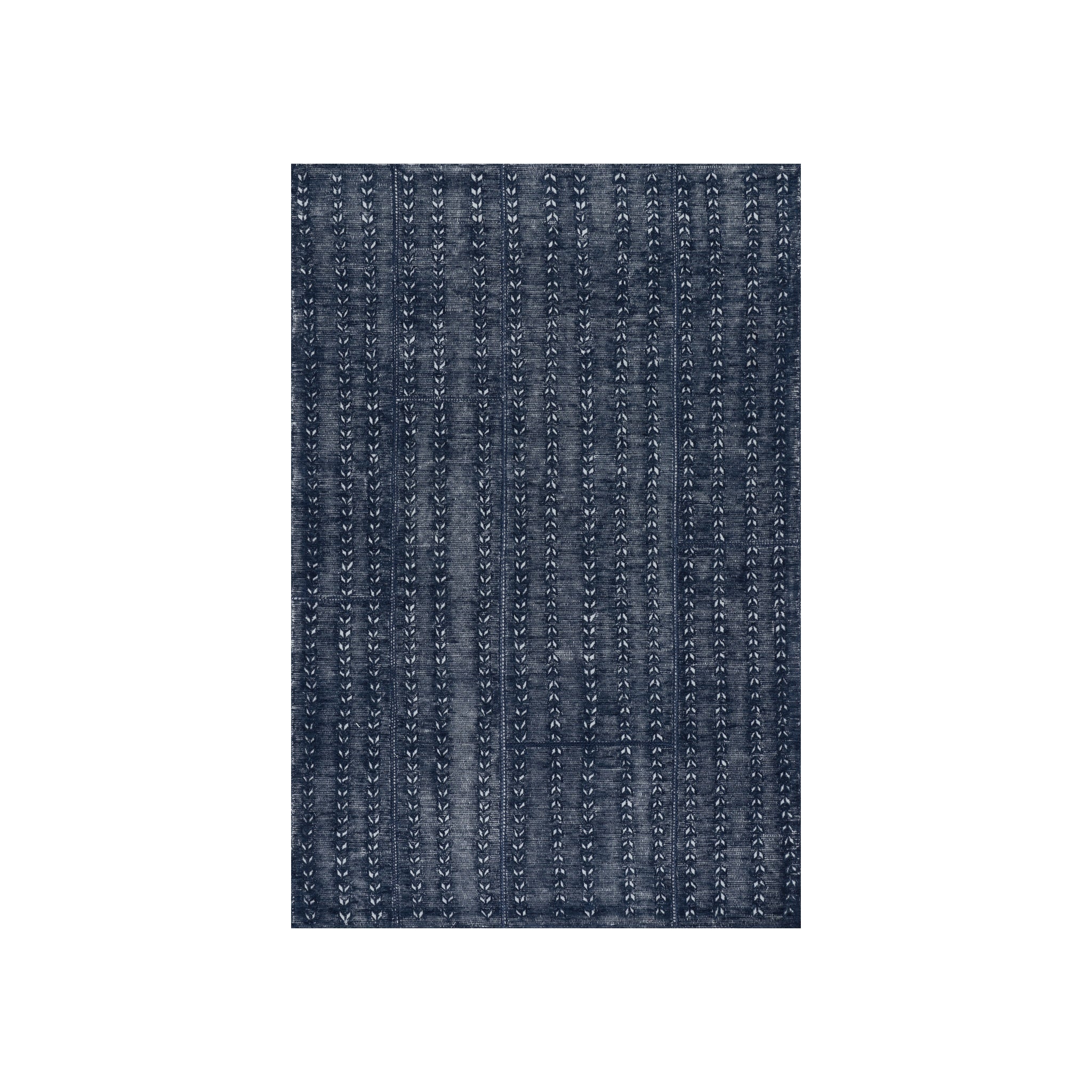 Vox Chevron Handmade Wool Rug RUGS - wool Dash & Albert Navy 5' x 8'