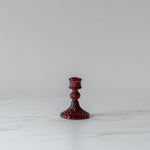 Vintage Inspired Burgundy Glass Candle Holder candle holder Old Country Design (ShopZio)