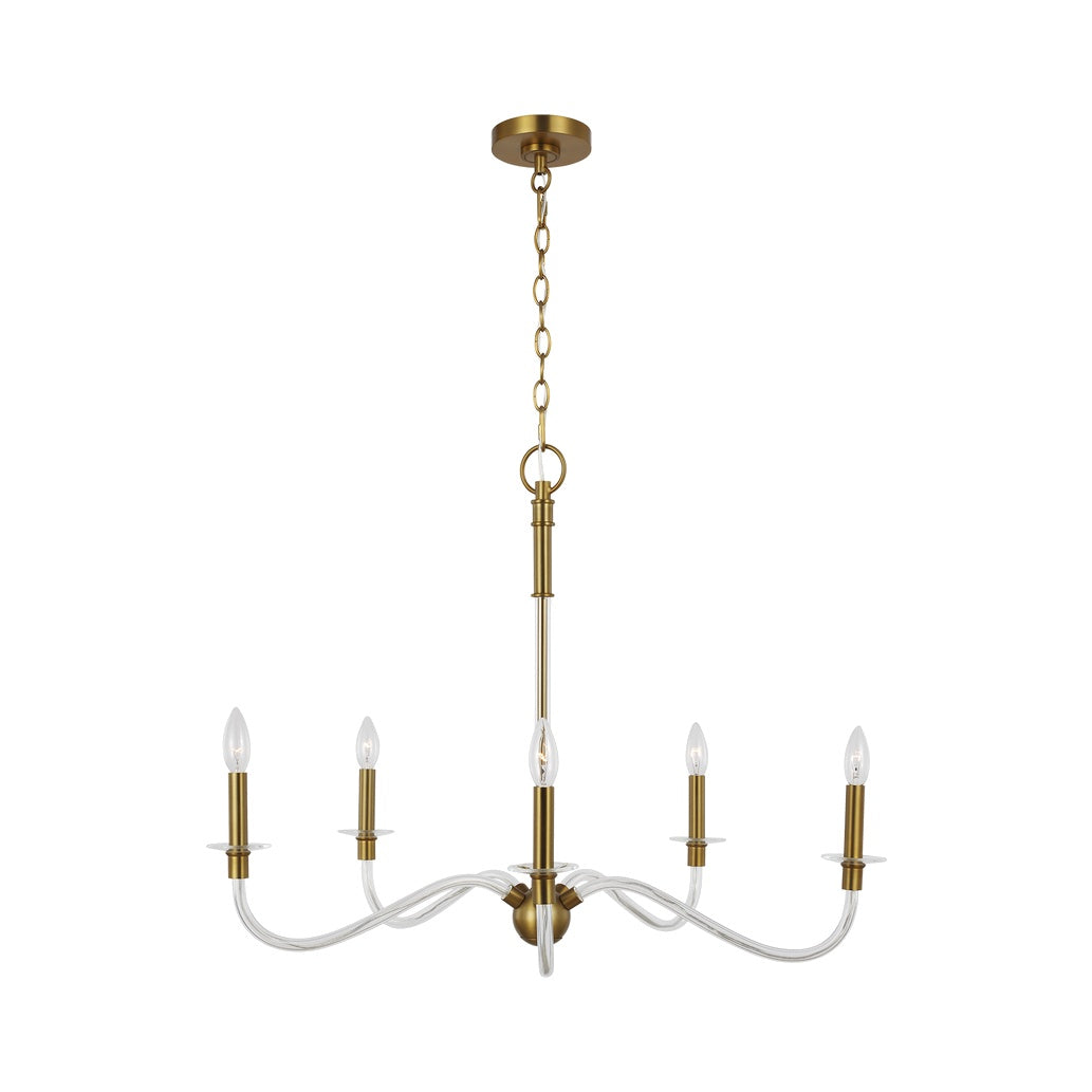 Hanover Medium Chandelier LIGHTING - chandelier Visual Comfort Burnished Brass