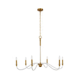 Hanover Large Chandelier LIGHTING - chandelier Visual Comfort Burnished Brass