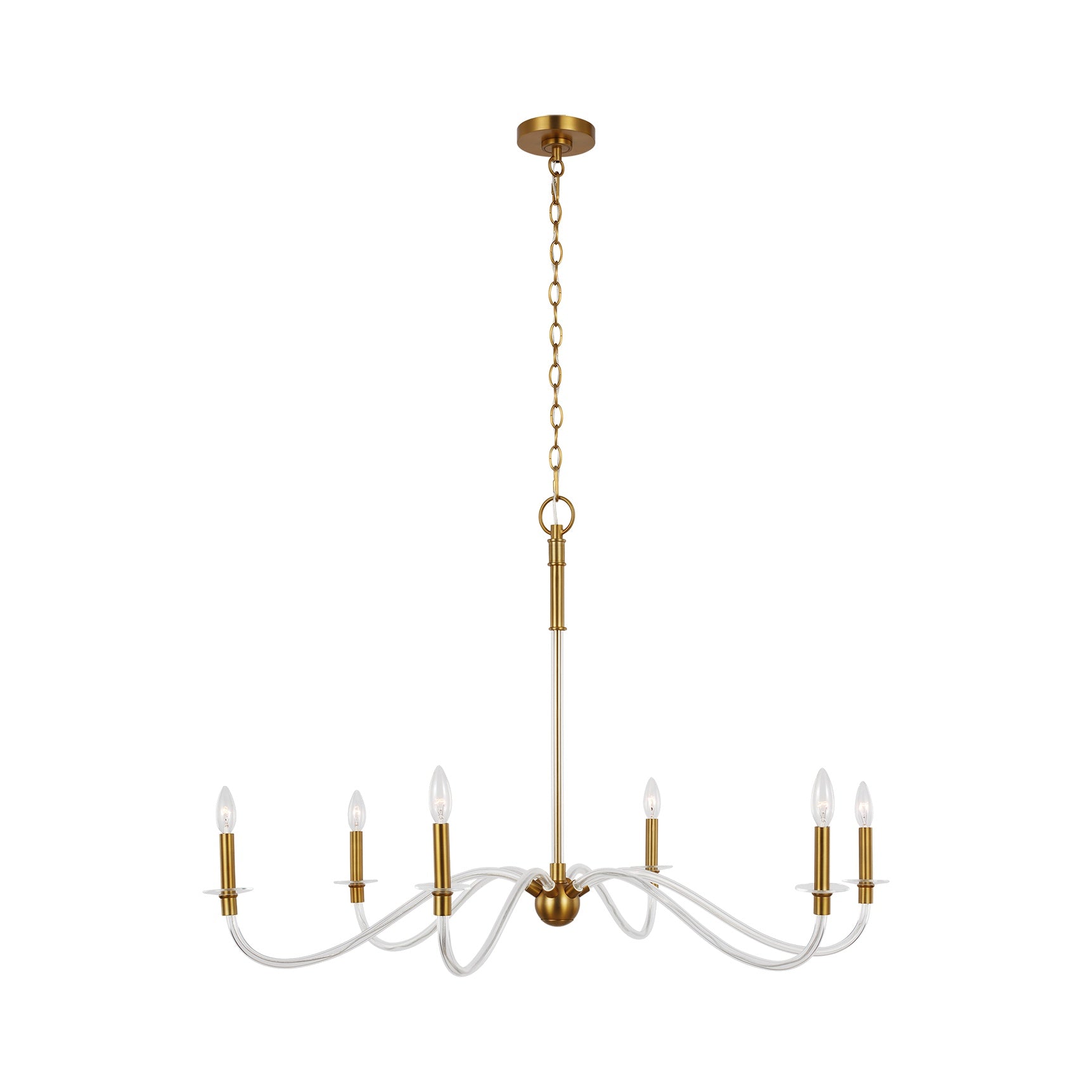 Hanover Large Chandelier LIGHTING - chandelier Visual Comfort Burnished Brass