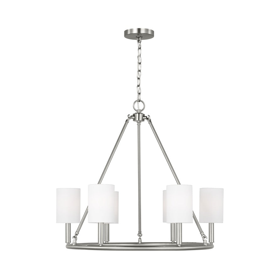 Egmont Large Chandelier LIGHTING - chandelier Visual Comfort Brushed Steel