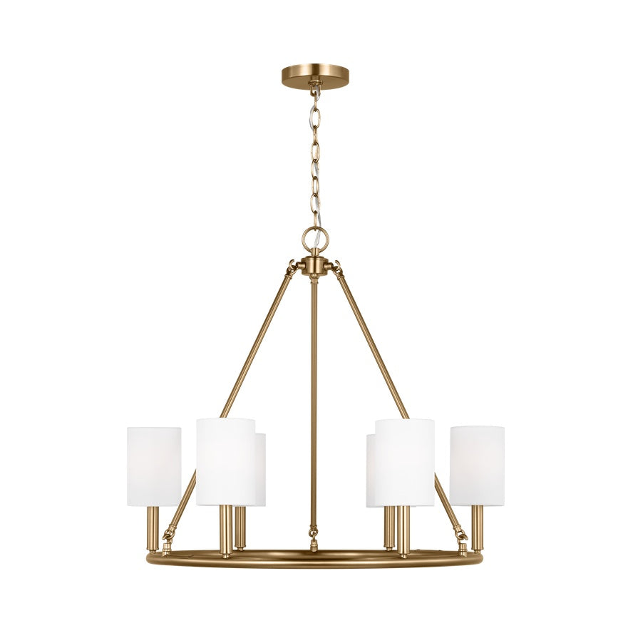 Egmont Large Chandelier LIGHTING - chandelier Visual Comfort Satin Brass