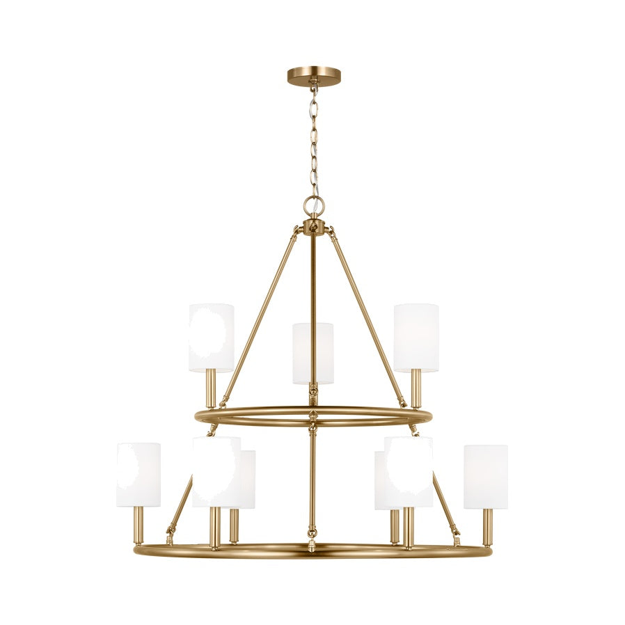 Egmont Extra Large Chandelier LIGHTING - chandelier Visual Comfort Satin Brass