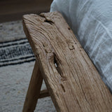 Alic Vintage Elm Wood Bench - Natural