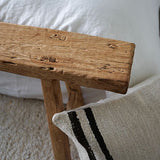 Alic Vintage Elm Wood Bench - Natural