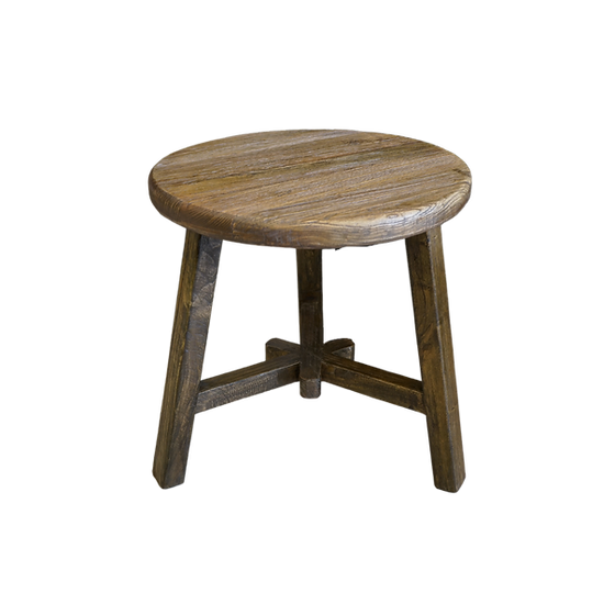 Dobbie Reclaimed Elm Wood Side Table - Espresso 5-VINTAGE-end table Hauer Market