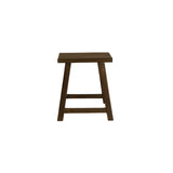 Daisy Reclaimed Elm Wood Accent Table/Stool 0-VINTAGE - stool Hauer Market Aged Brown