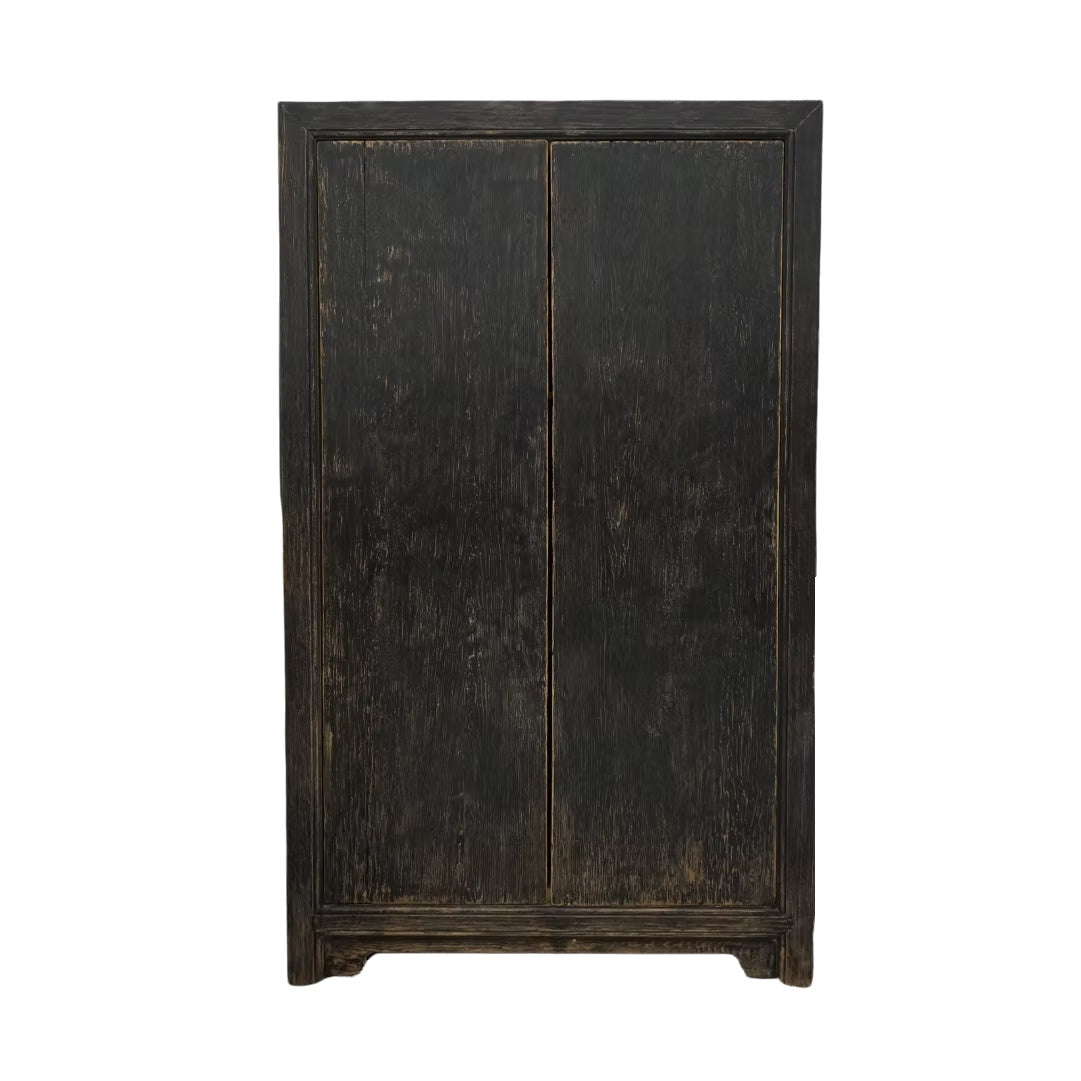 Marlow Reclaimed Wood Armoire 7 - FURNITURE - bookcase/cabinet Hauer Market Distressed Black