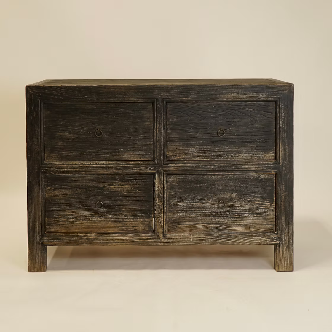 Reid 4 drawer Reclaimed Wood Sideboard 7 - FURNITURE - sideboard/cabinet Hauer Market Distressed Black