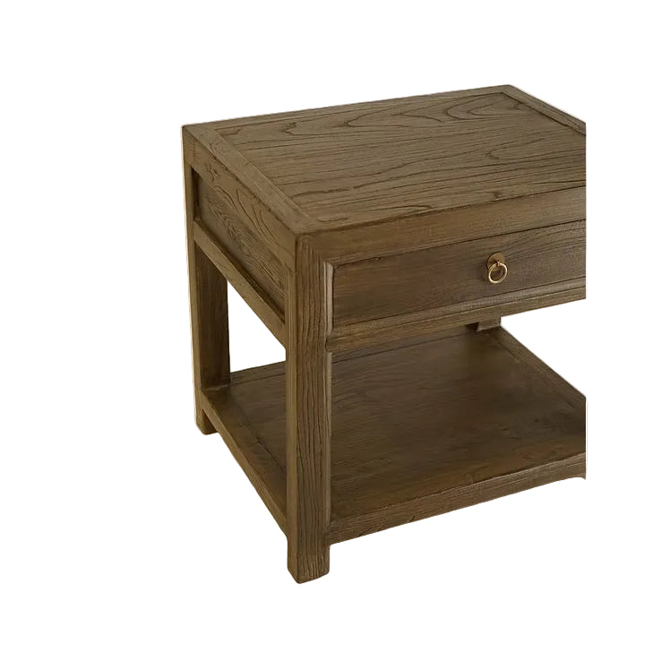Sutton Reclaimed Wood Nightstand 5-VINTAGE-nightstand Hauer Market Aged Brown