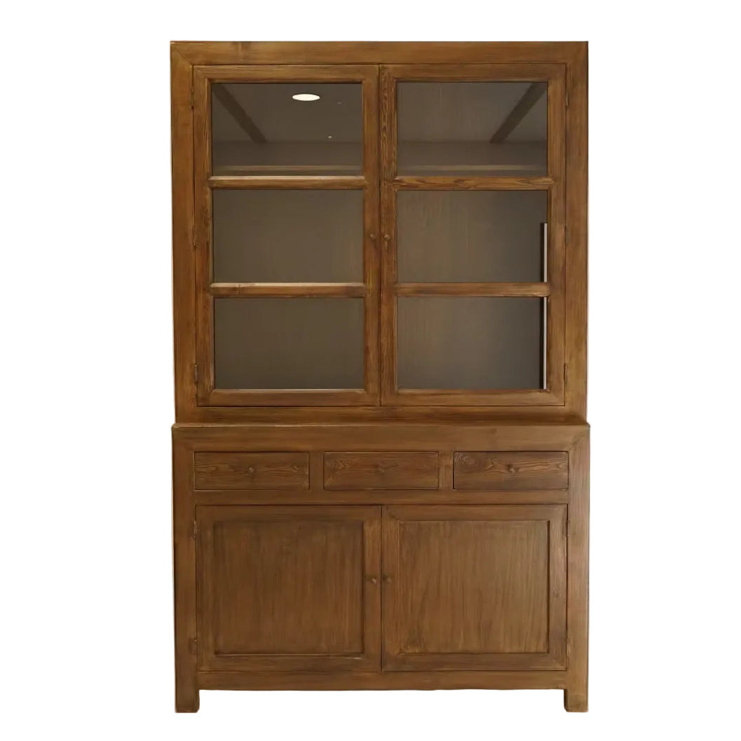 Daphne Reclaimed Wood Glass Cabinet 7 - FURNITURE - bookcase/cabinet Hauer Market