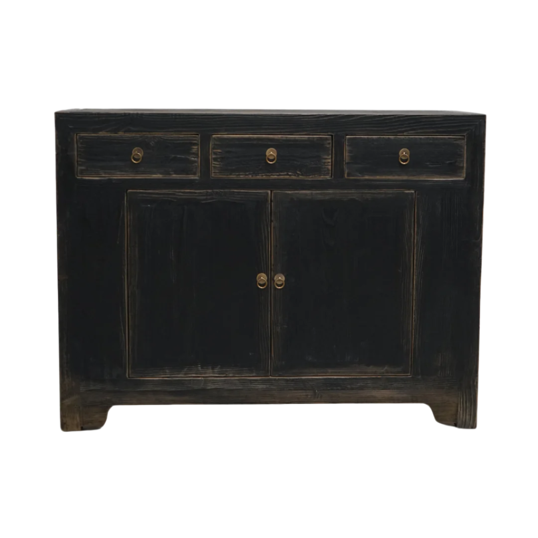 Theodore Reclaimed Wood Cabinet 7 - FURNITURE - sideboard/cabinet Hauer Market Distressed Black