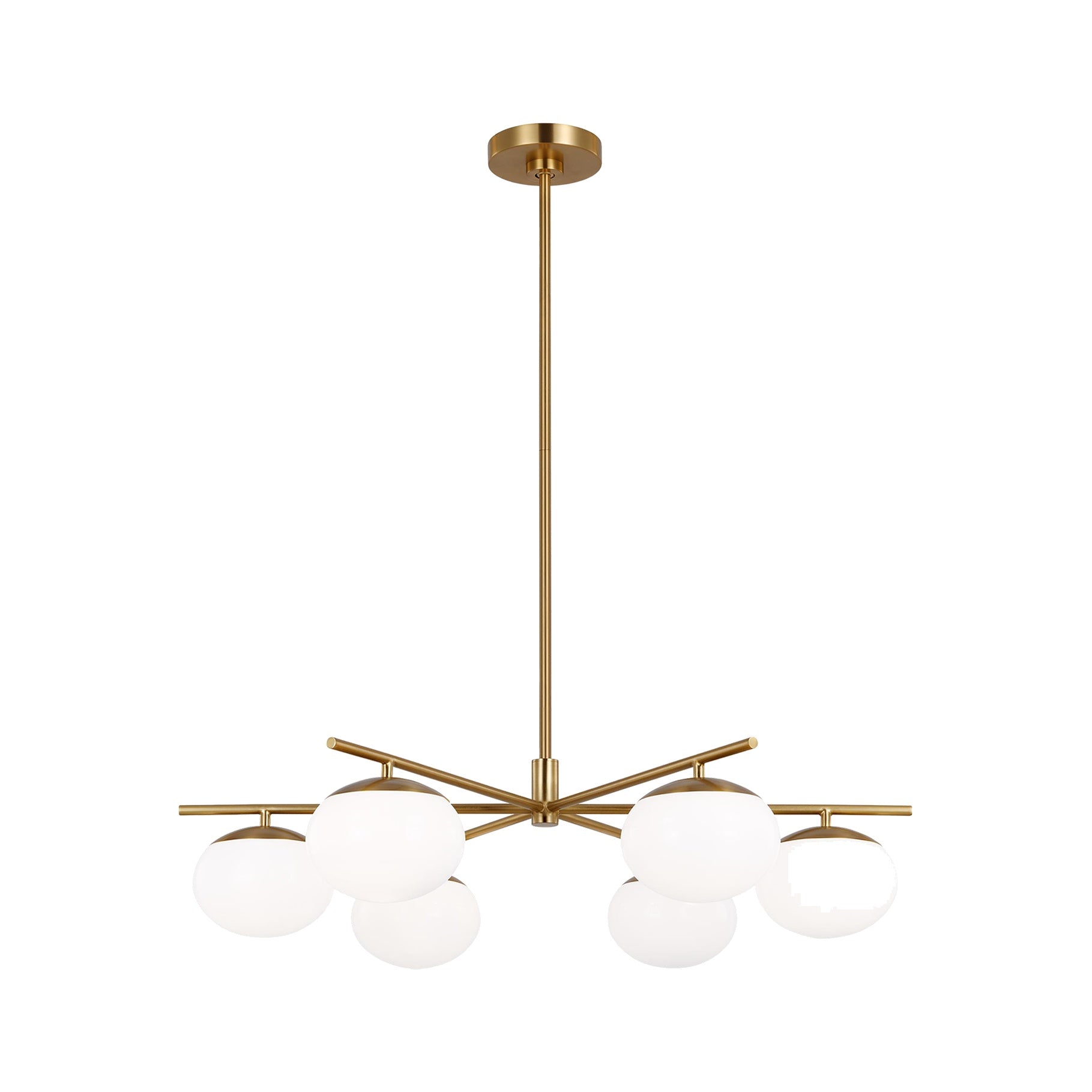 Lune Large Chandelier LIGHTING - chandelier Visual Comfort Burnished Brass