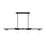 Lune Large Linear Chandelier LIGHTING - chandelier Visual Comfort Aged Iron