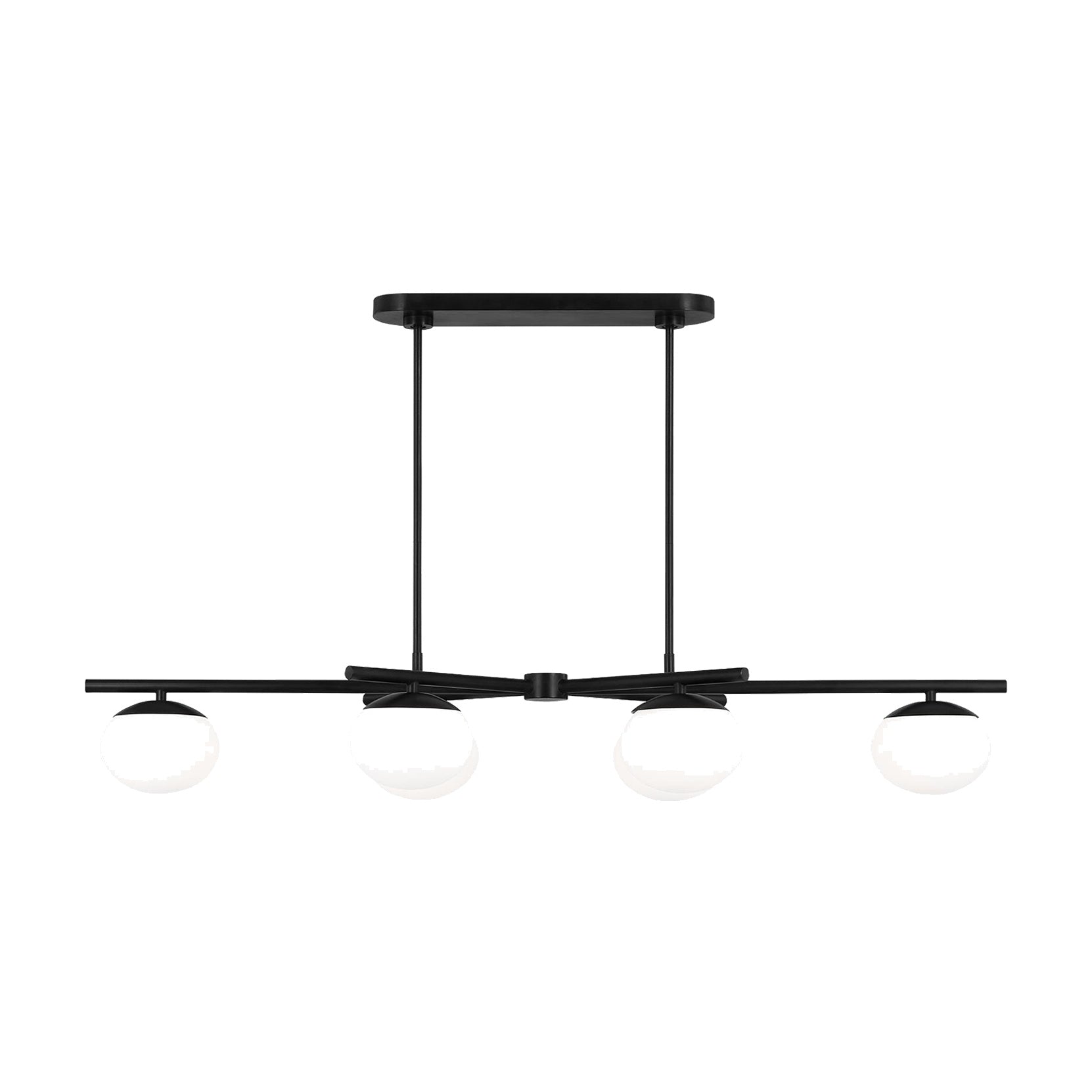 Lune Medium Linear Chandelier LIGHTING - chandelier Visual Comfort - Studio Aged Iron