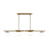 Lune Large Linear Chandelier LIGHTING - chandelier Visual Comfort Burnished Brass