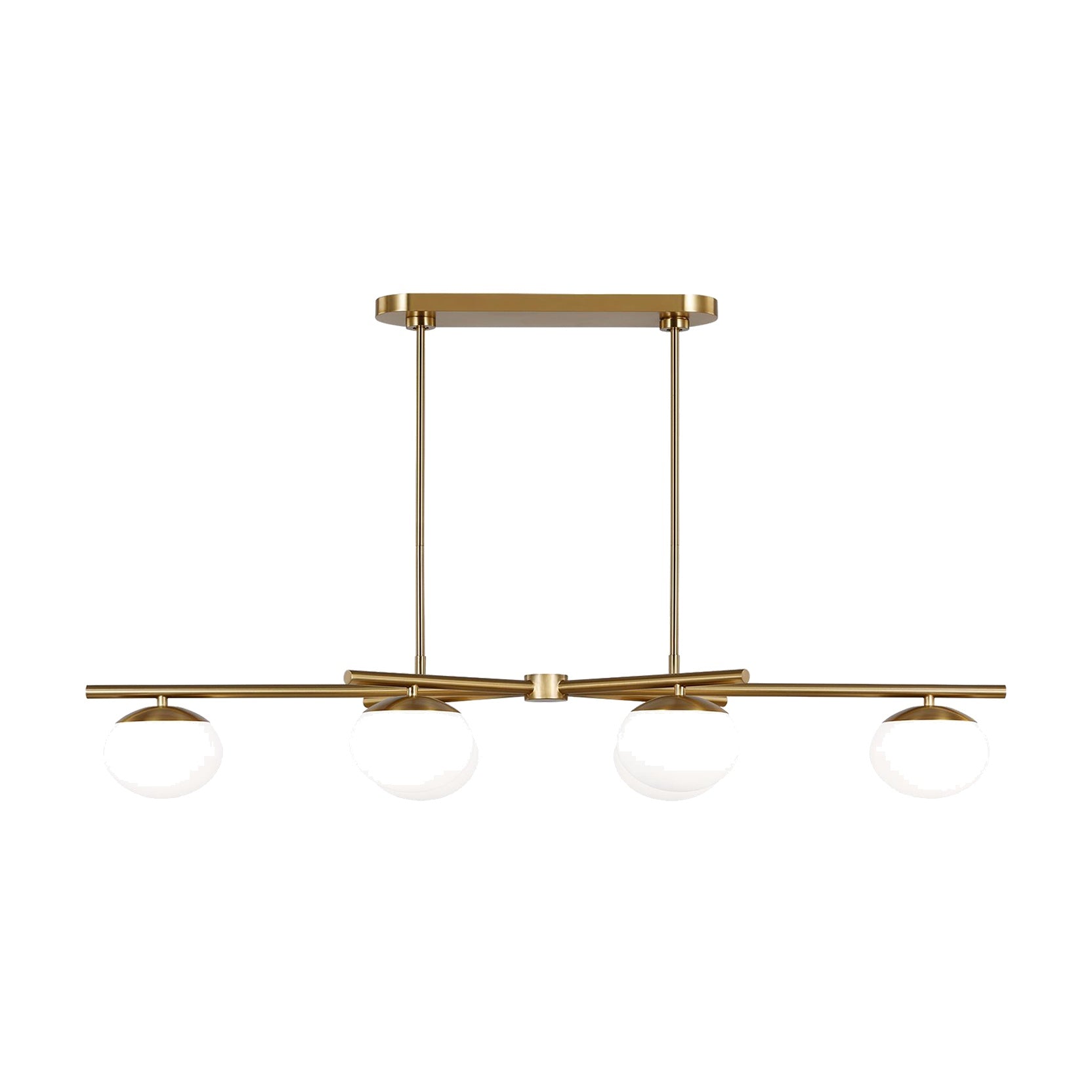Lune Medium Linear Chandelier LIGHTING - chandelier Visual Comfort - Studio Burnished Brass