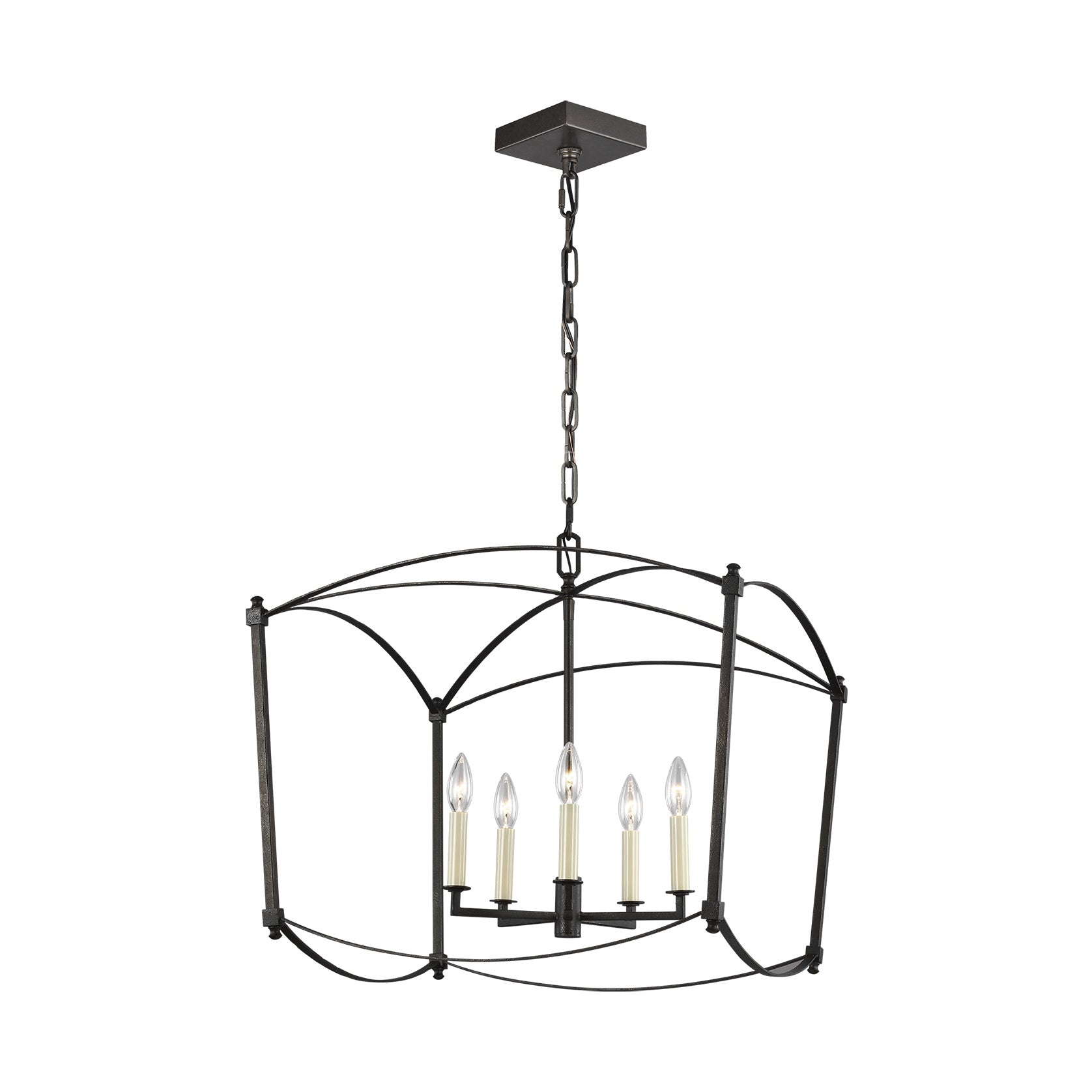 Thayer Wide Lantern LIGHTING - chandelier Visual Comfort - Studio Smith Steel
