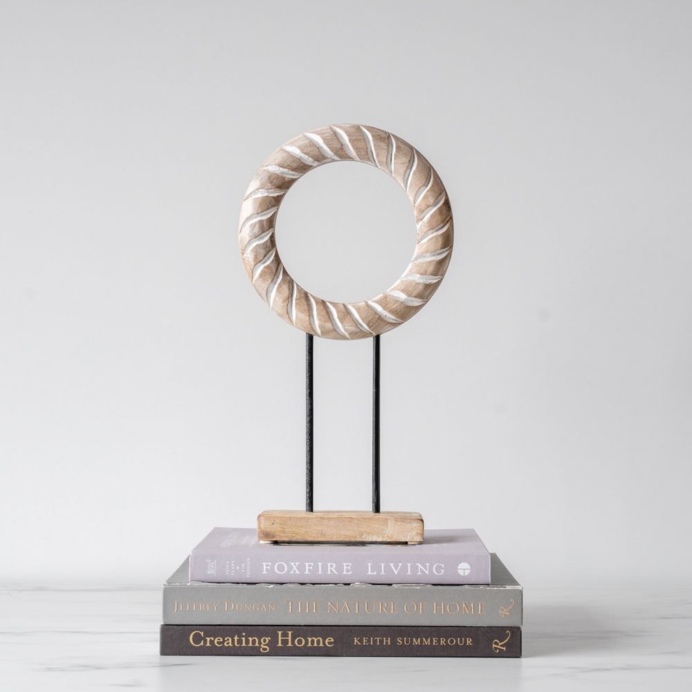 Wood Circle Object - Rug & Weave