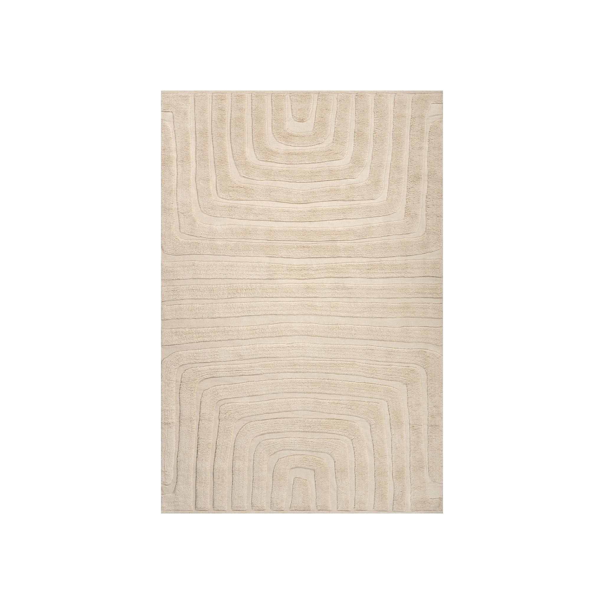 Ais Abstract Bohemian Rug RUGS - wool Dash & Albert Ivory 2' x 3'