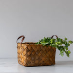 Burnt Wooden Basket - Rug & Weave