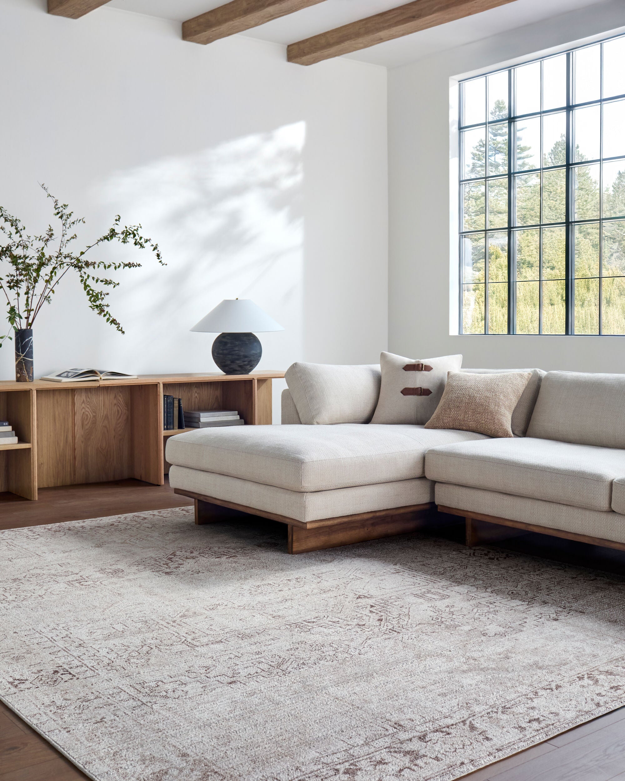 Collins Avenue Ivory / Chestnut Rug RUGS - synthetic Surya