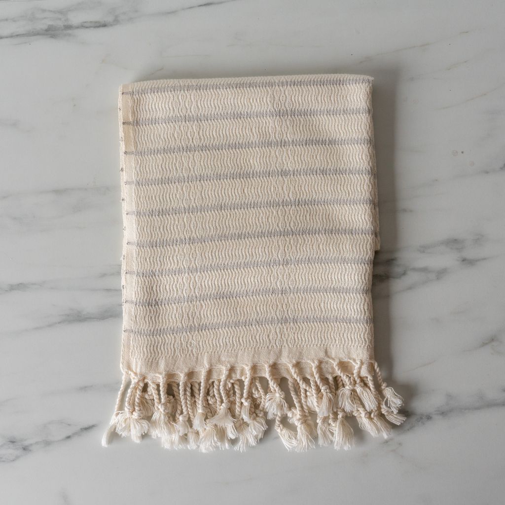 Misty Striped Bamboo Hand Towel - Rug & Weave