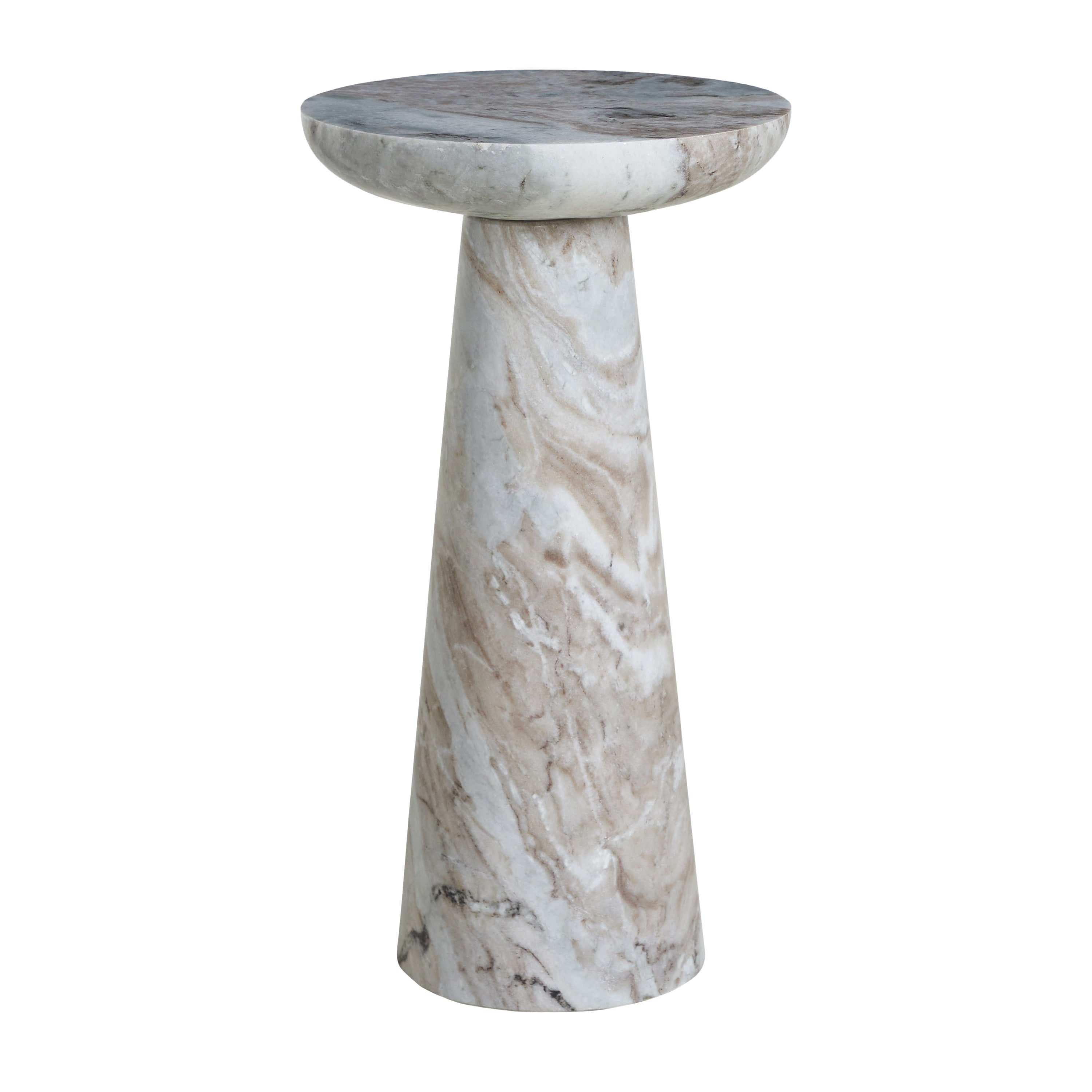 Mercura Toronto Marble Side Table FURNITURE - side table Renwil Brown