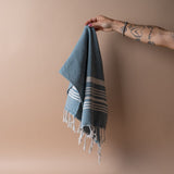 Striped Turkish Hand Towel with Tassel