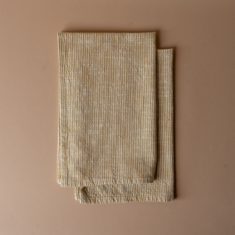 Ticking Stripe Tea Towel Set tea towel Indaba Yellow